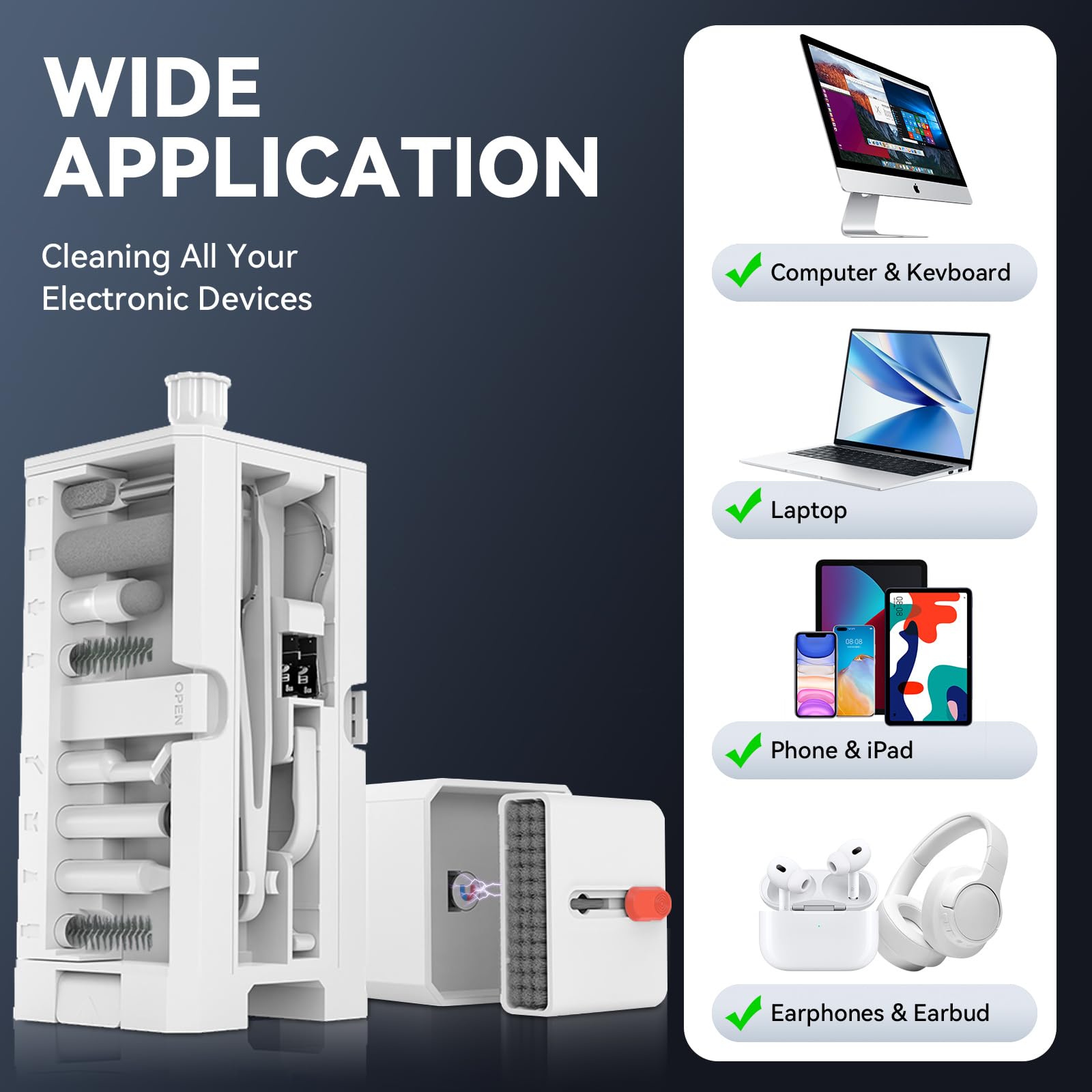 Kit de limpieza para iPhone, limpiador multiherramienta y kit de reparación para AirPods y AirPods Pro, limpiador de teléfono para iPhone, iPad, altavoces, incluye herramienta de extracción de tarjeta