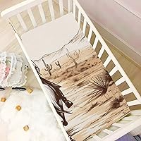 Vista 6 de Fitted Crib Sheets Western Cowboy Desert Mini Crib Sheets for Boy & Girl Toddler Mattress Sheets Playard Sheet 21216649