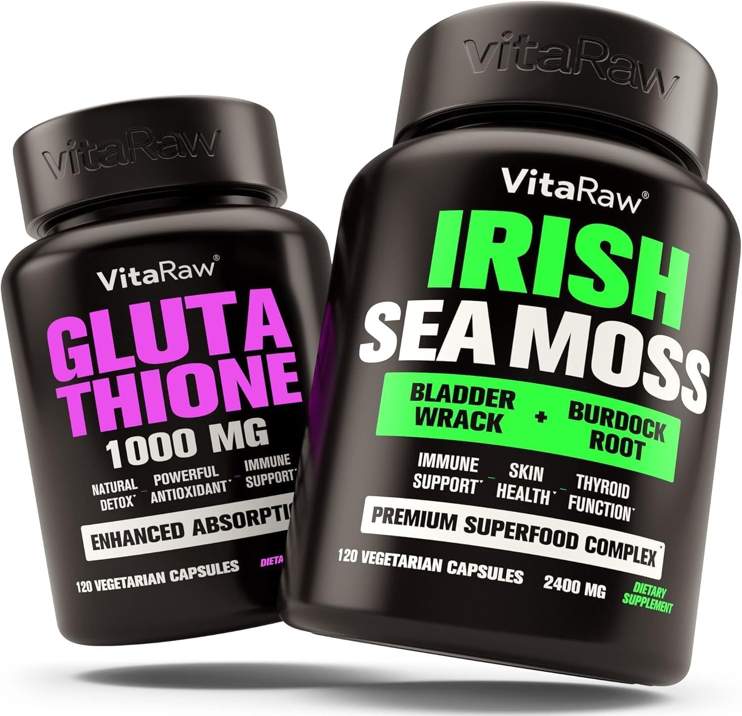 VitaRaw Glutathione + Irish Sea Moss - Immune Support + Joint & Thyroid Support & Gut Health