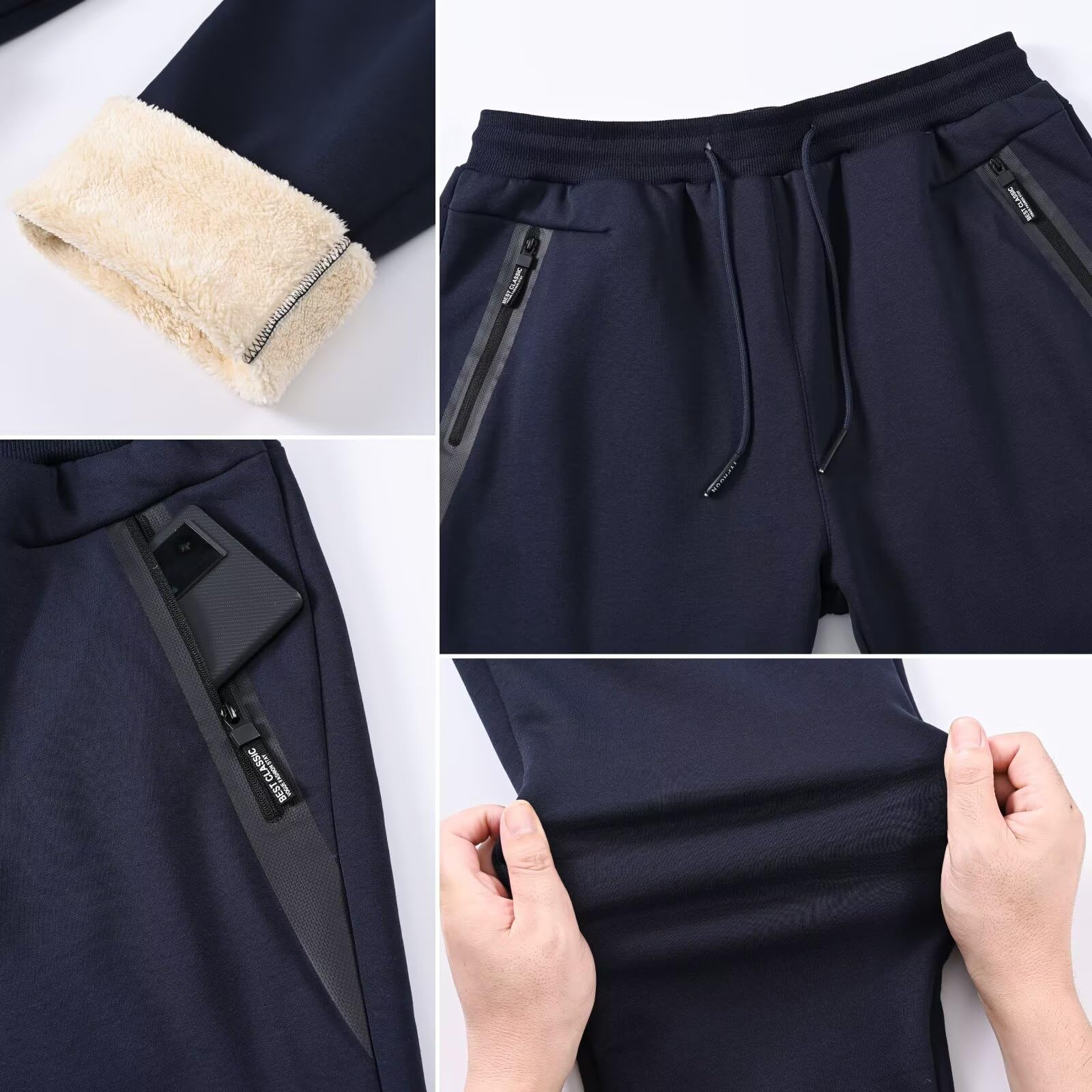 Jogginghose Herren Gefütterte Winter Thermo Sporthose
