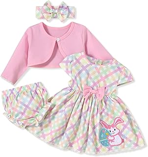Baby Girl Easter Dress Infant 4pcs Bunny Cardigan Sets - Buy now
