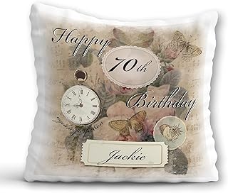 70th Birthday Gift for Women - 70th Birthday Cushion Her - Personalised 70 Years Pillow - 70th Gift Idea For Mum Grandma Nan Auntie Sister