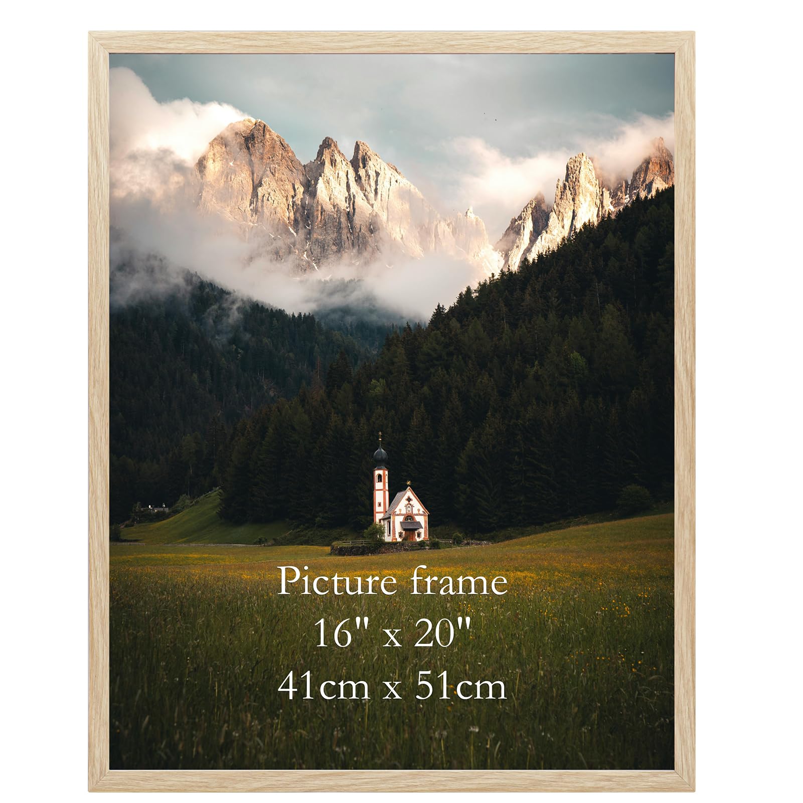 Giftgarden 16x20 Picture Frame Oak, 16 by 20 Thin Poster Photo Frame for Wall Display, Single