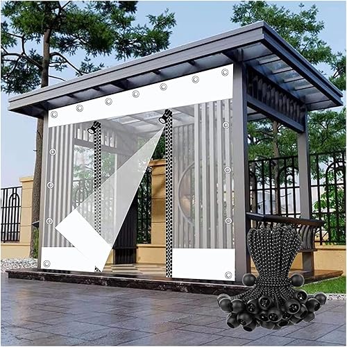 Cortinas para exteriores con cremallera, paneles laterales de lona impermeable de PVC, cortinas de división, pérgola patio, glorieta, balcón,