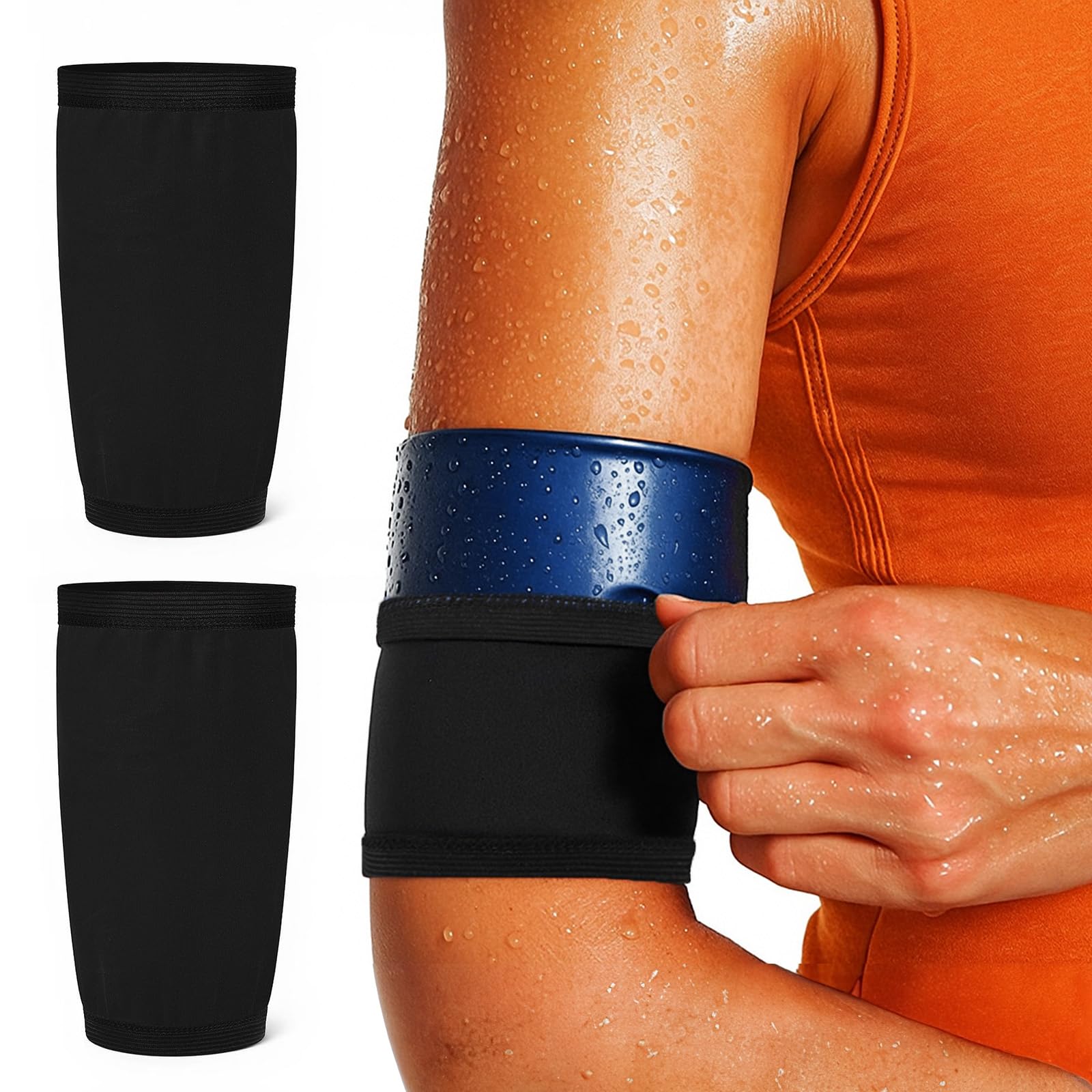 2 pcs Women's Arm Trimmers Slimming Arms Sleeves Sport Arm Shapers Sweat Bands Compression Wrap Belt Helps Upper Arms Shaper for Workout Beauty Flabby Weight Loss Calories-image-14