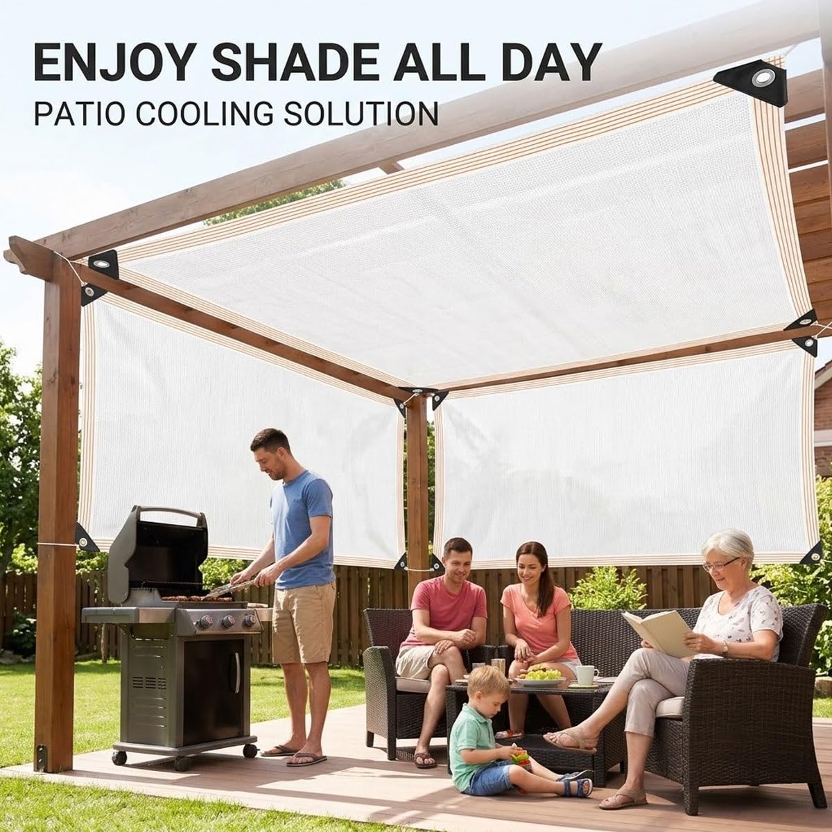 Filet de jardin anti-grêle 4 x 5 m – Protection UV, maille imperméable avec œillets pour balcons et serres extérieurs, couverture respirante pour plantes, protection robuste des cultures