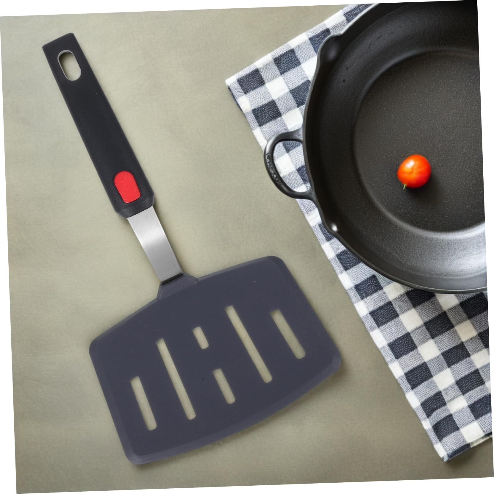 Cabilock Spatule en silicone avec fentes, résistante à la chaleur, flexible, large spatule pour revêtements antiadhésifs de cuisine