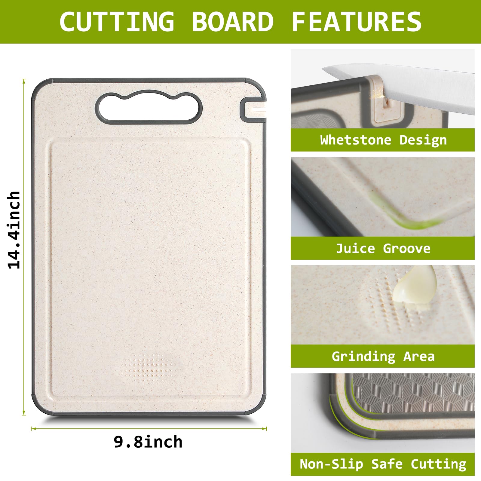 Tabla de cortar de acero inoxidable para cocina, 3 en 1 de doble cara, antideslizante, resistente a los arañazos, diseño de malla con ranura de jugo, apto para lavavajillas, fácil de limpiar, tabla de