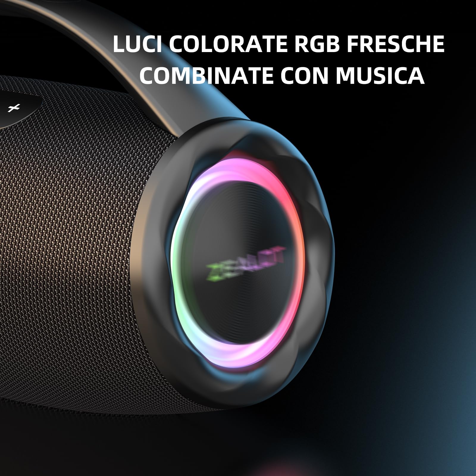 ZEALOT Cassa Bluetooth,80W Altoparlante Bluetooth con Bassi di Aumento,Impermeabile IPX6,Luce LED,Bluetooth 5.2,Cassa Bluetooth per Campeggio,Spiaggia,Regal