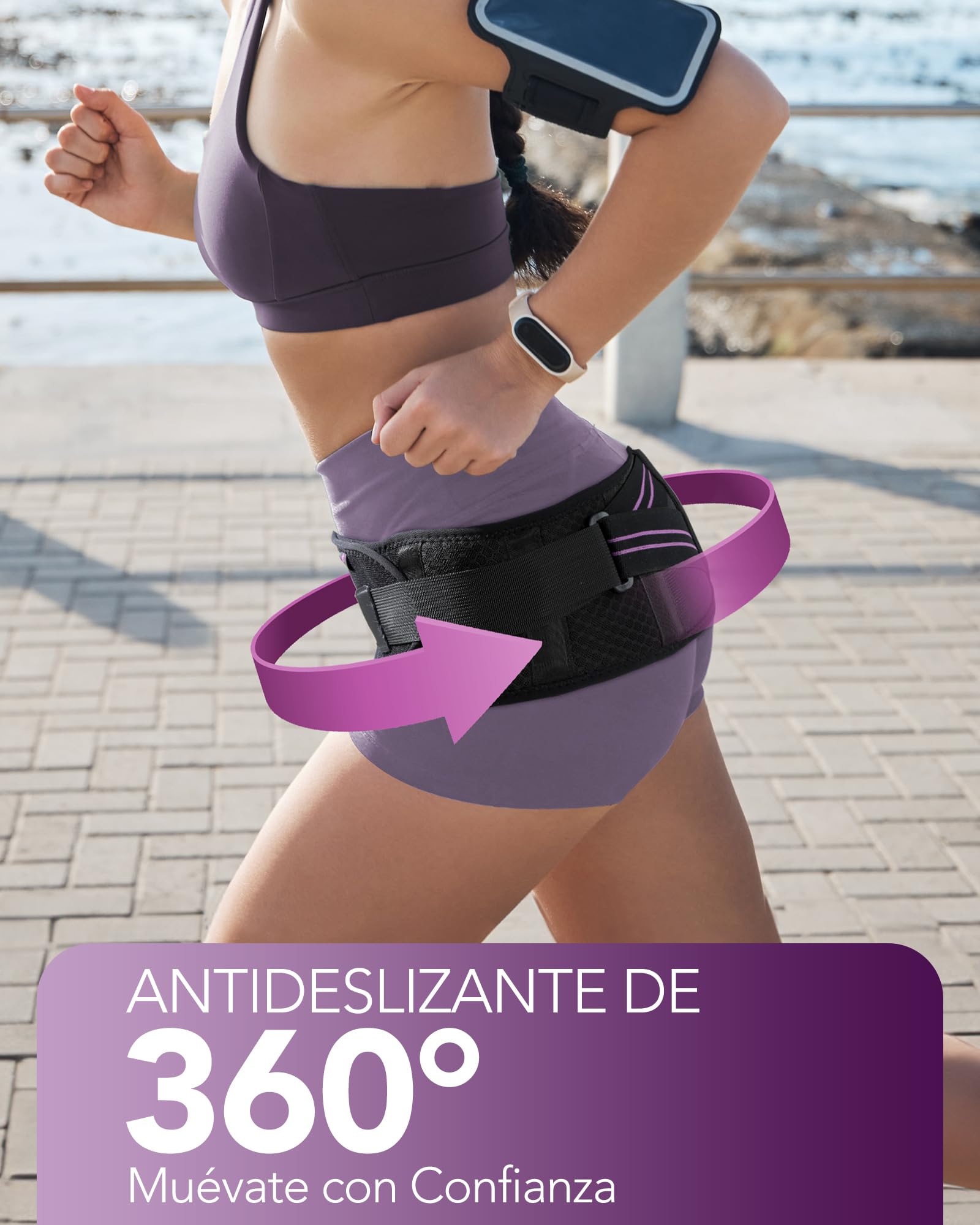 Fitomo Cinturón de Cadera con Soportes, Faja Lumbar Mujer, Alivia el Dolor de Espalda, Pierna, Ciática, Pélvica, Disfunción de la Articulación Sacroilíaca, Corrector Pélvico, Antideslizante