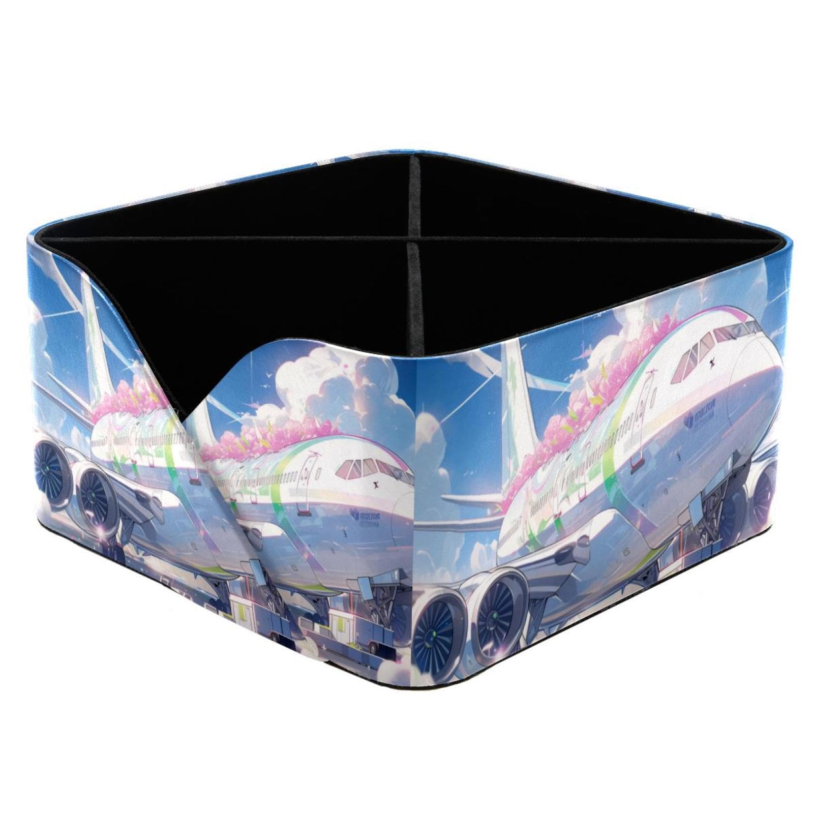 Porte-stylo rectangulaire motif avion pour ranger les cosmétiques des femmes