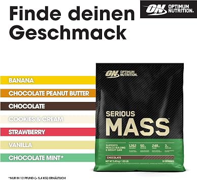 Optimum Nutrition Serious Mass 2025 Weight Gainer Powder Chocolate Flavour 5.34 kg 16 Servings