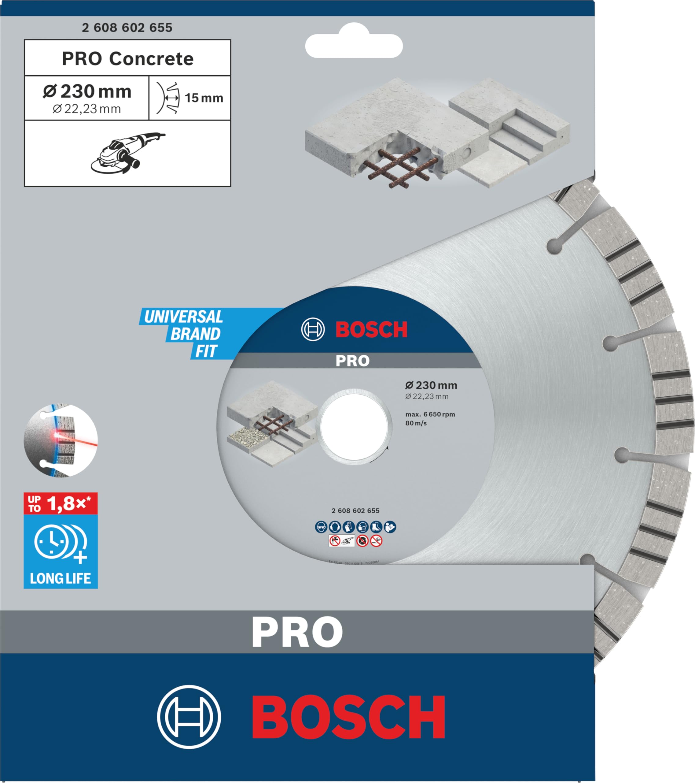 Bosch 2 608 602 655 - Disco de corte de diamante Best for Concrete - 230 x 22,23 x 2,4 x 15 mm (pack de 1)