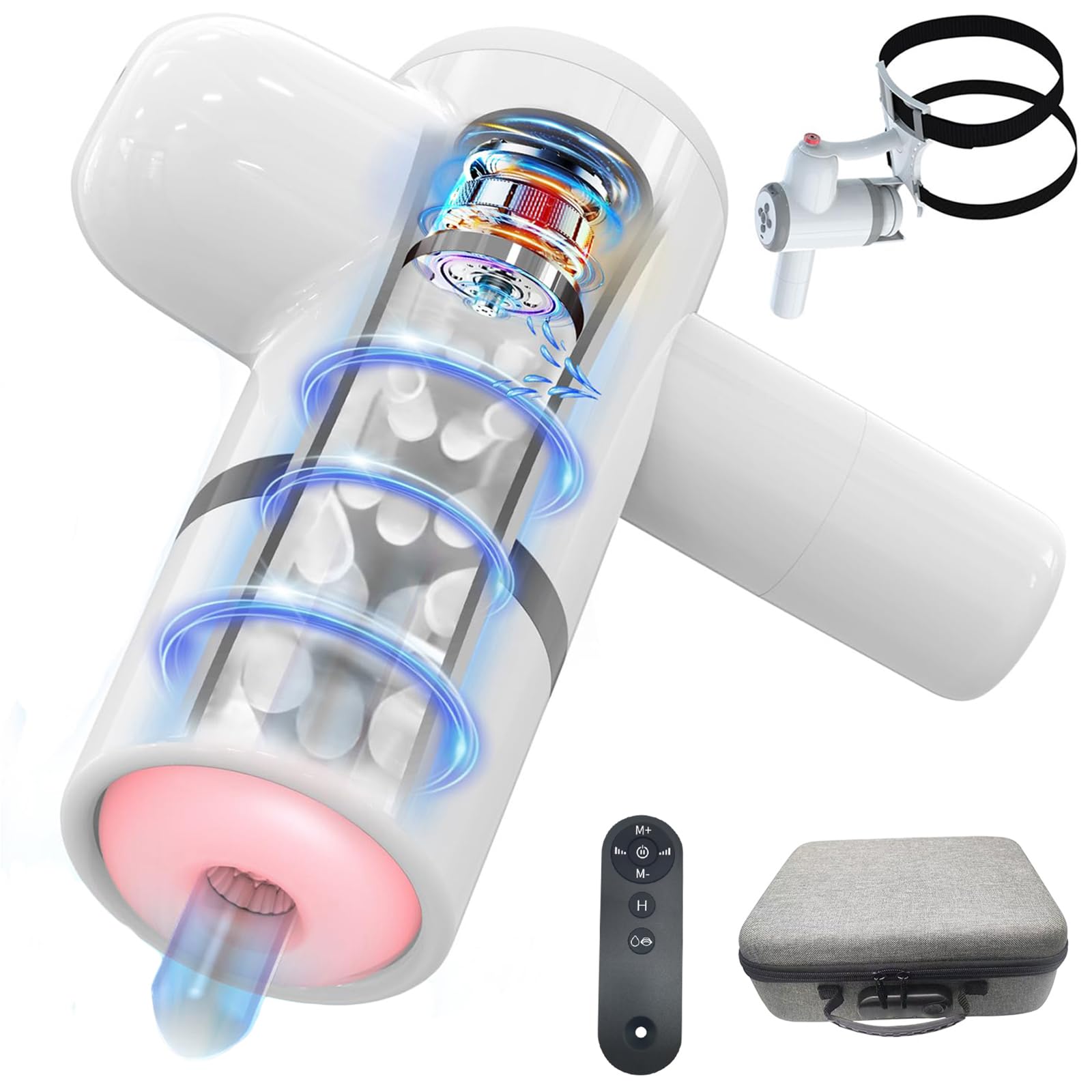 Automatische Befeuchtender Masturbieren für Männer mit Hüftgurt, Elektrischer Masturbator One-Click-Orgasmus, 8 Stoß und Saugmodi mit Fernbedienung, Blowjob Maschine Sexspielzeug für Männer Solo