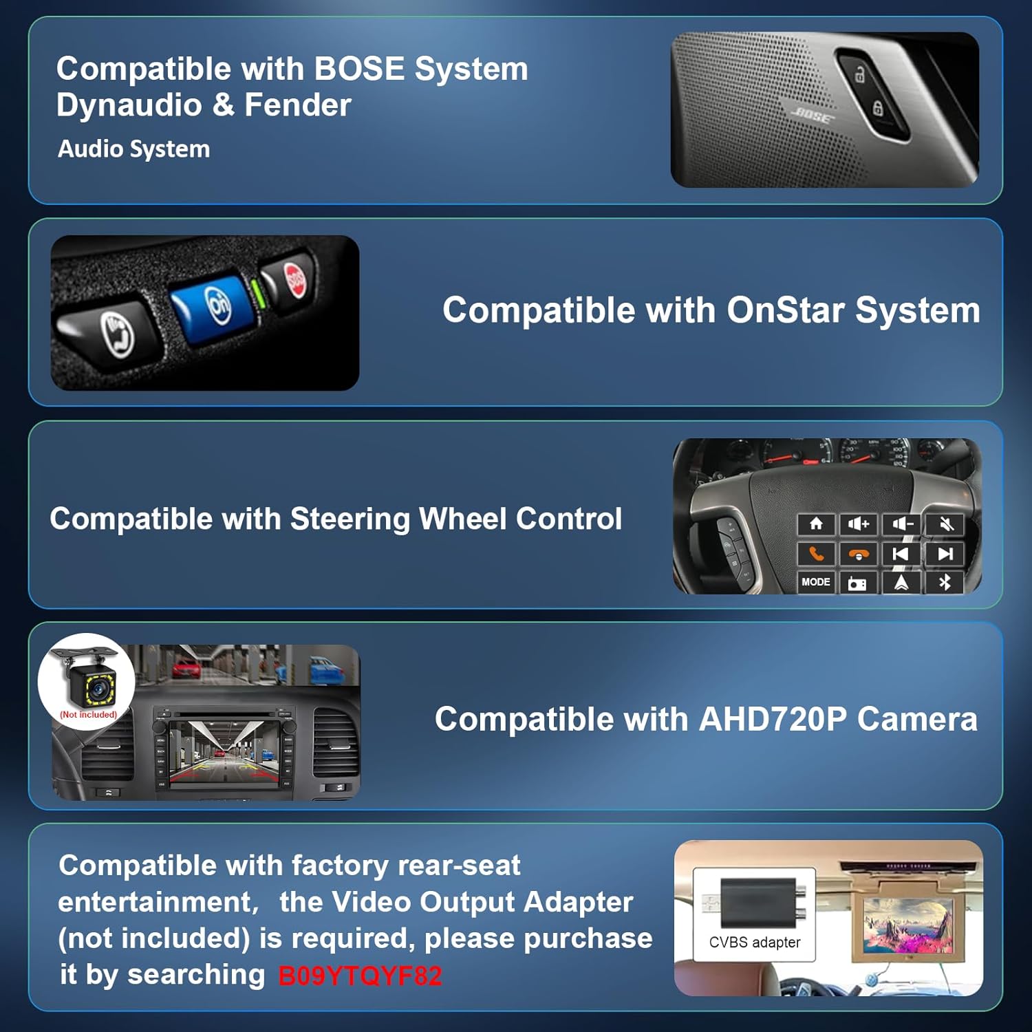 Car Radio Stereo Android 14 DVD Player for GMC Sierra Yukon Chevy Silverado Avalanche Suburban Tahoe Buick Double Din IPS 1280 * 720 QLED 4G Carplay Android Auto WiFi BT SWC GPS Octa-core 8+128G