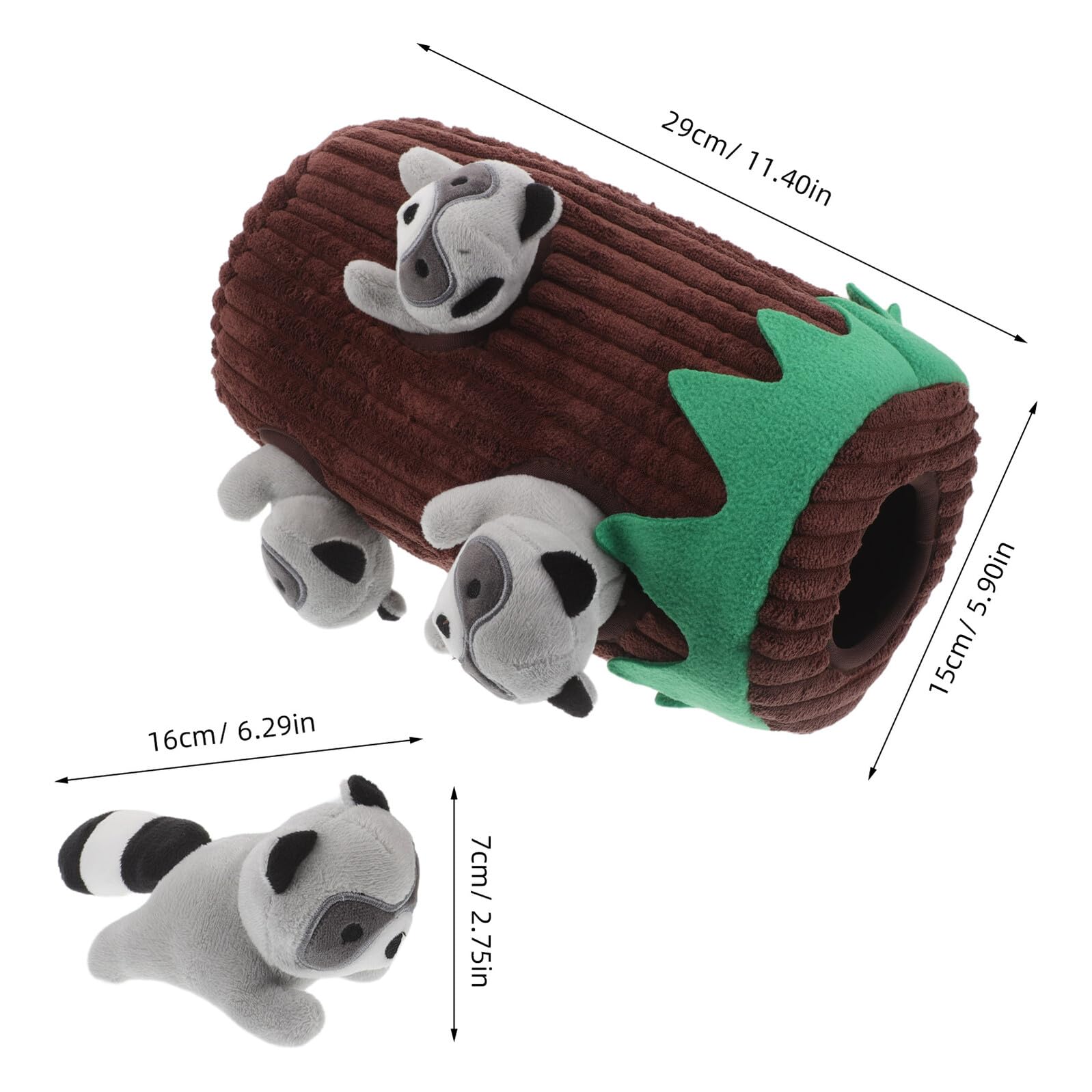 Abaodam Juguete Interactivo Chirriante para Perros con Forma de Mapache de Peluche Duradero Resistente Mordidas para Razas Pequeñas Medianas y Grandes Estimula Social y Exploración Natural