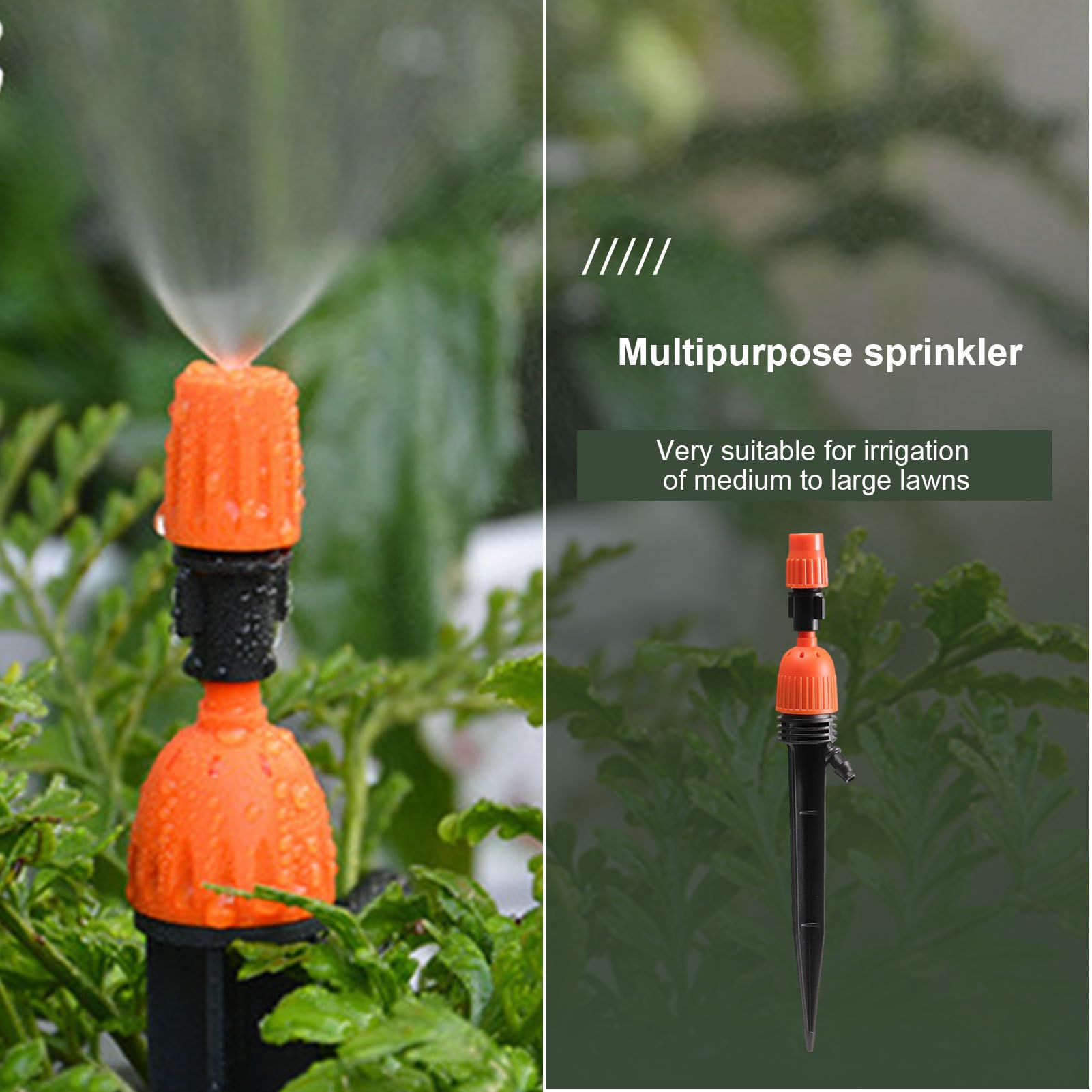 AROZ Irrigatore Multi-superficie Con Base Stabile: 8 Getti Regolabili, Attacco Universale, Per Giardino E Prato - 2