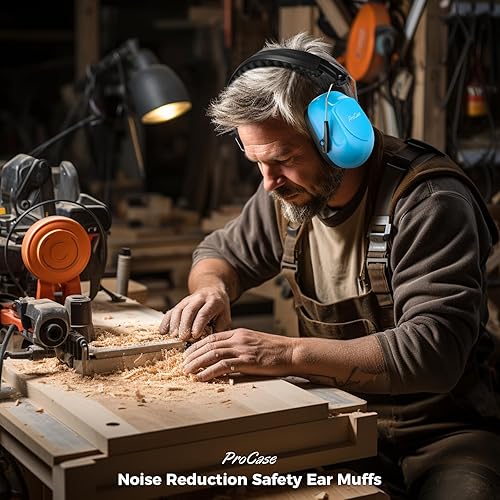 Miniatura 8 de ProCase Orejeras de seguridad con reducción de ruido, orejeras de protección auditiva, NRR de 28 dB, audífonos de protección de sonido para disparo,