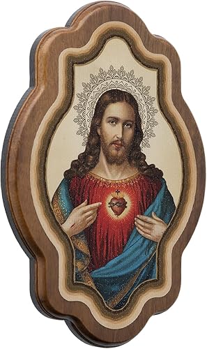 Miniatura 2 de Intercession Sagrado Corazón de Jesús y Virgen María - Obra de arte enmarcada, juego de 2 piezas