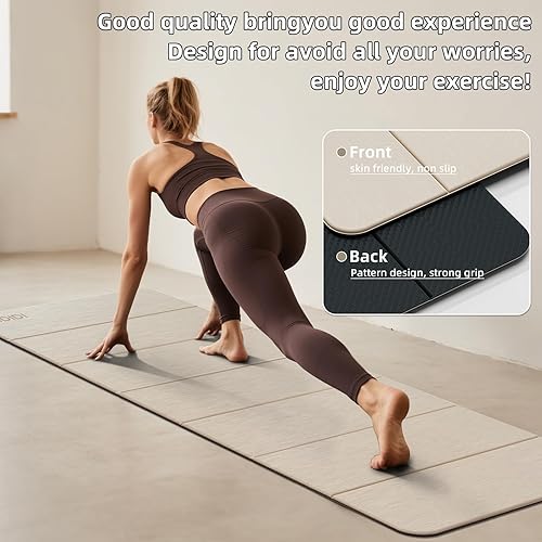 Miniatura 4 de Tapete de yoga plegable extra grueso de 0.32 pulgadas, material POE ecológico, tapete de fitness de diseño antideslizante, tapetes de entrenamiento