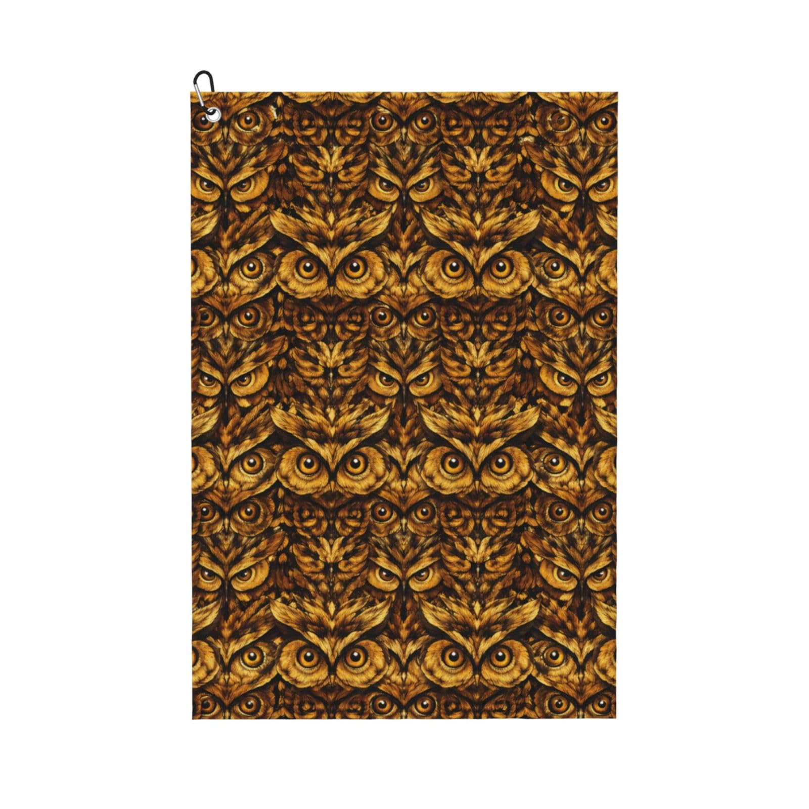 Oudrspo Gorgeous Owl Fun Pattern Multi-Functional Golf Towel | Absorbent Quick Drying 16x24in
