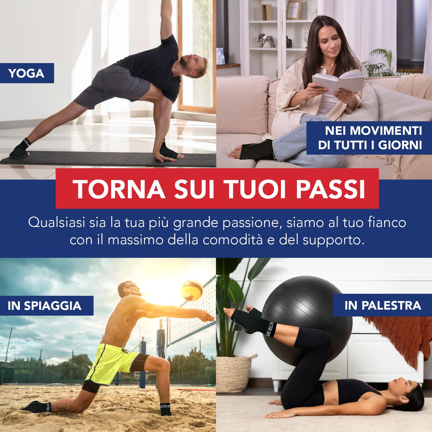 Cavigliera Ortopedica Ideata da Medici – Cavigliera Sportiva a Compressione per Distorsioni, Fascite Plantare o Dolore al Metatarso – Tutore Caviglia con Filamenti di Rame (Nero, 1 Paio, Taglia L)