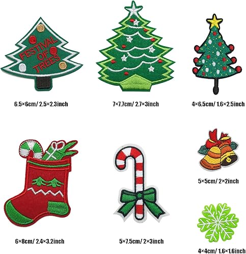 Miniatura 3 de Woohome 27 calcomanías bordadas para planchar de Feliz Navidad para manualidades, costura, ropa y regalos de Navidad