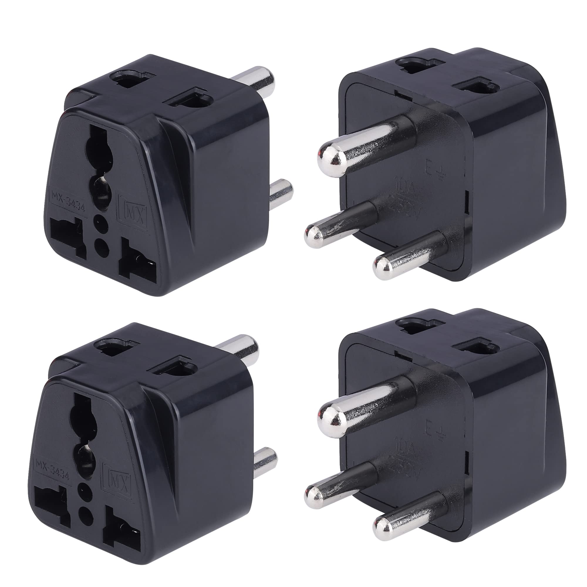 MX Universal Travel Adapter (Type D) World USA, UK, China & More to India 2 in 1 Conversion Plug for Home and Official use - Black, Pack of 4 (B0BFX95VF1) Amazon Price History, Amazon Price Tracker