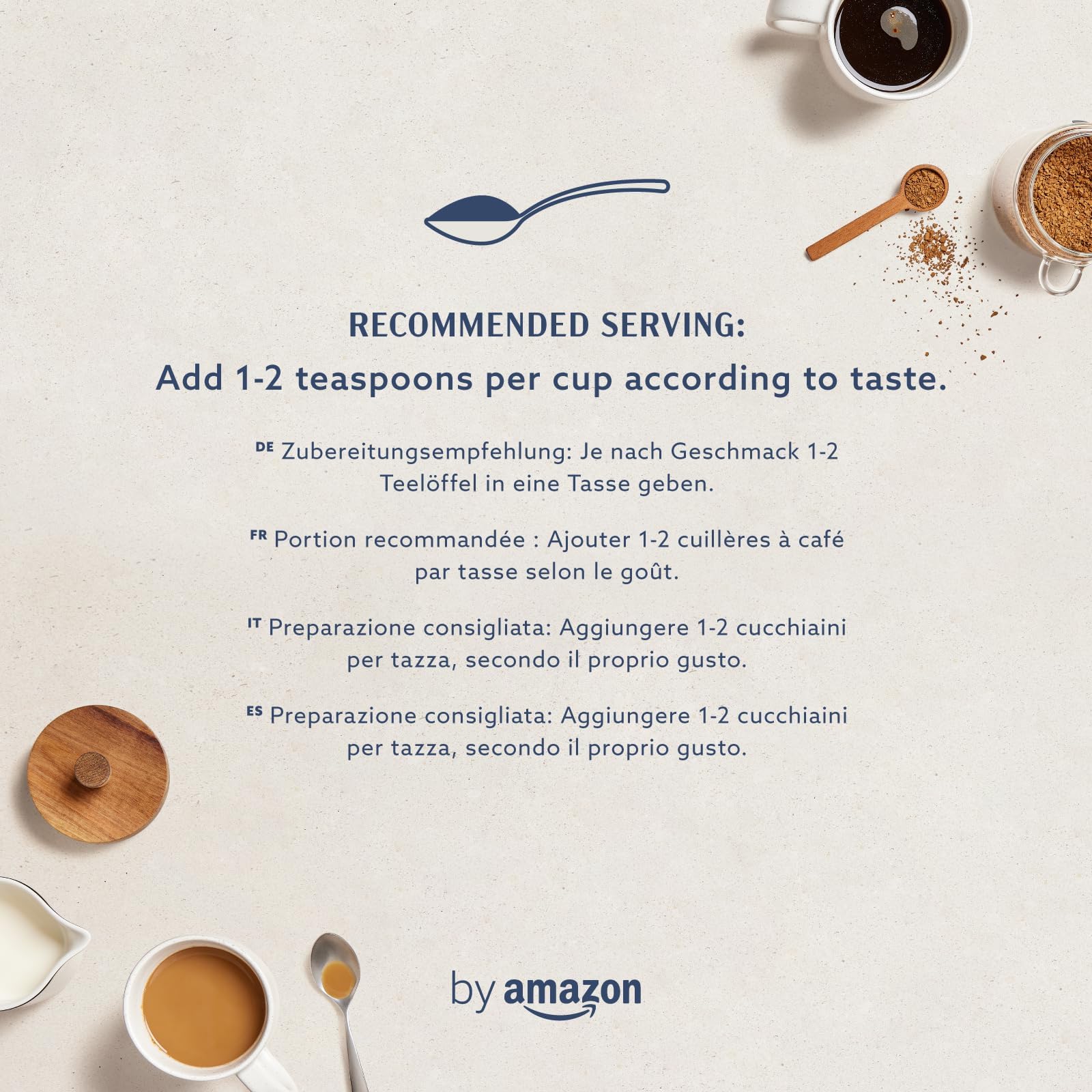 by Amazon - Café soluble liofilizado Gold, tueste medio, 200g, paquete de 6, certificado Rainforest Alliance