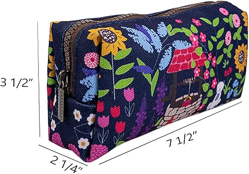 Miniatura 3 de LParkin Lindo jardín gnomo lona lápiz estuche pluma bolsa gadget caja caja estacionaria maquillaje cosmético bolsa