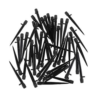 ATORSE 50Pcs Drip Irrigation System Kit Dripper Self Watering Spikes Plant Flower Black
