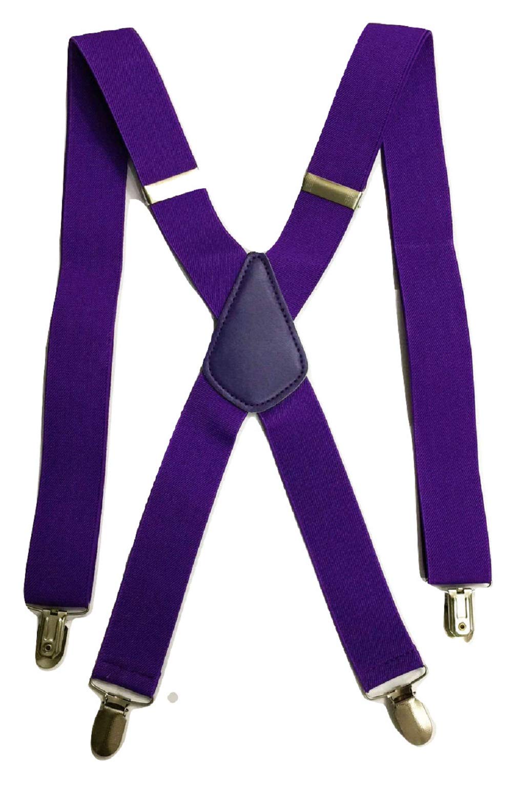L&L® Standard Mens Ladies BRACES BLACK SUSPENDER ELASTIC 3.5cm WIDE Durable Trouser (Purple)