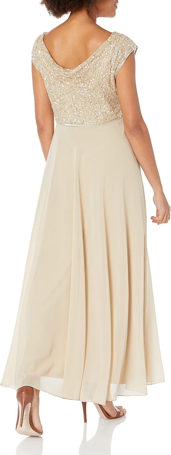 J Kara Womens Beaded Empire Waist Gown - Image 2