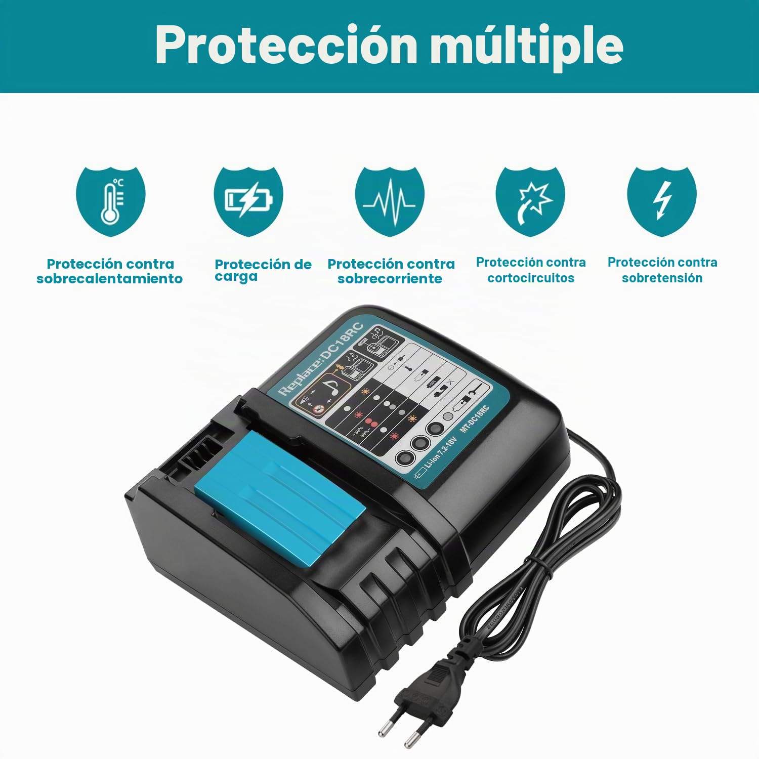 Energup 2X 18V 5.0Ah Baterías con Cargador de Repuesto para Makita Batería 18V BL1850 BL1815 BL1820 BL1830 BL1840 BL1850B DC18RC DC18RD