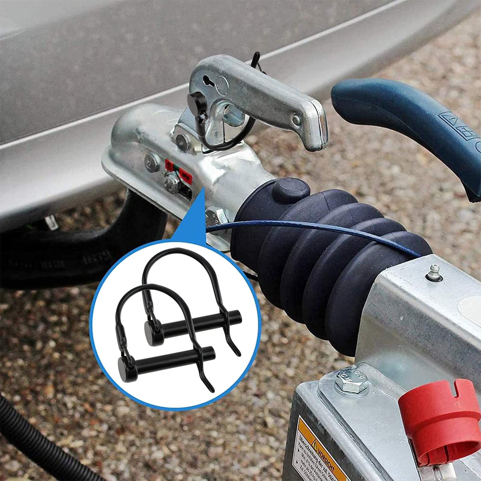 4 Perni Di Bloccaggio In Acciaio 8mm - Per Rimorchi, Agricoltura E Giardinaggio - Foto 2