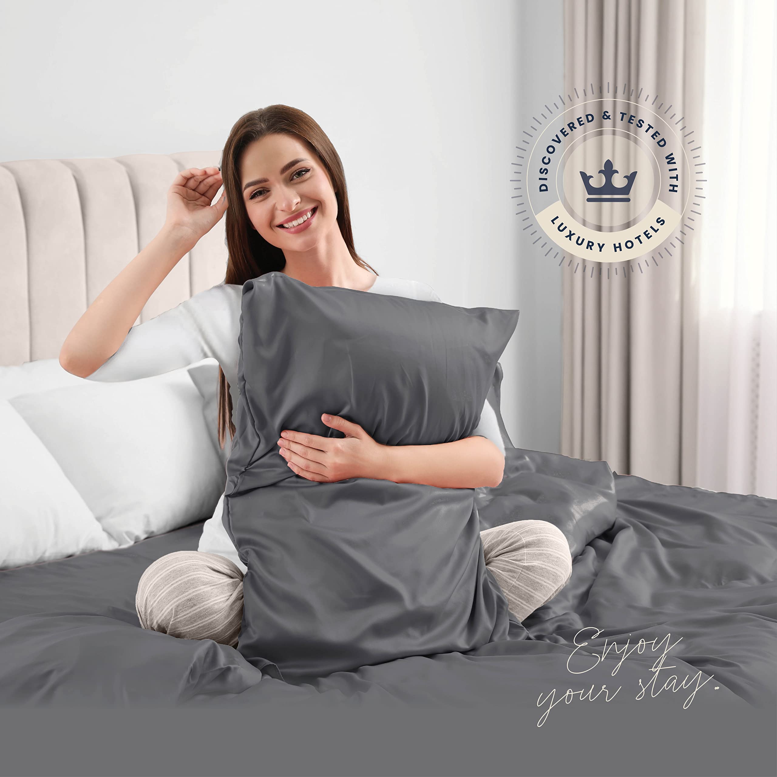 BELADOR Seidig weiches Bettwäsche-Set für Doppelbetten, Luxuriöses 4-teiliges Bettlaken für Doppelbett - Image 2