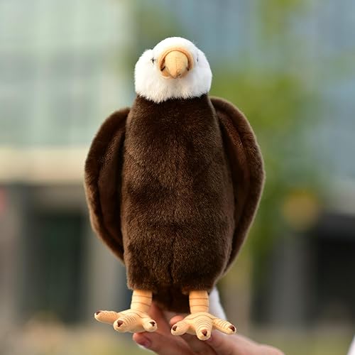 Miniatura 3 de Simulación Águila calva, animal de peluche, juguete de peluche, águila, muñeca. Hay alambre de aluminio en sus dos garras, que puede mantenerse de