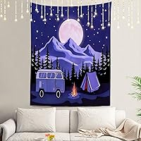 Vista 71 de Shrahala Palm Trees Los Angeles - Tapiz psicodélico grande para dormitorio y sala de estar (51.2 x 59.1 pulgadas, azul 1)