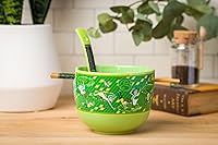 Vista 87 de Silver Buffalo The Powerpuff Girls Girl Power Featuring Blossom, Bubbles, and Buttercup Ceramic Ramen Noodle Rice Bowl with Chopsticks, Microwave