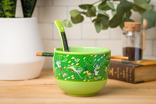 Miniatura 87 de Silver Buffalo The Powerpuff Girls Girl Power Featuring Blossom, Bubbles, and Buttercup Ceramic Ramen Noodle Rice Bowl with Chopsticks, Microwave