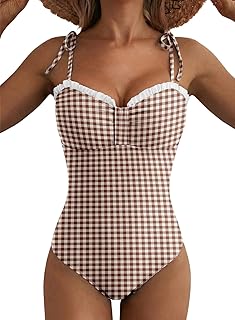 Herseas Women’s Striped One Piece Swimsuits Tie Shoulder High Cut Tummy Control Bathing Suit 2026 Summer Beach Swimwear Price In India
