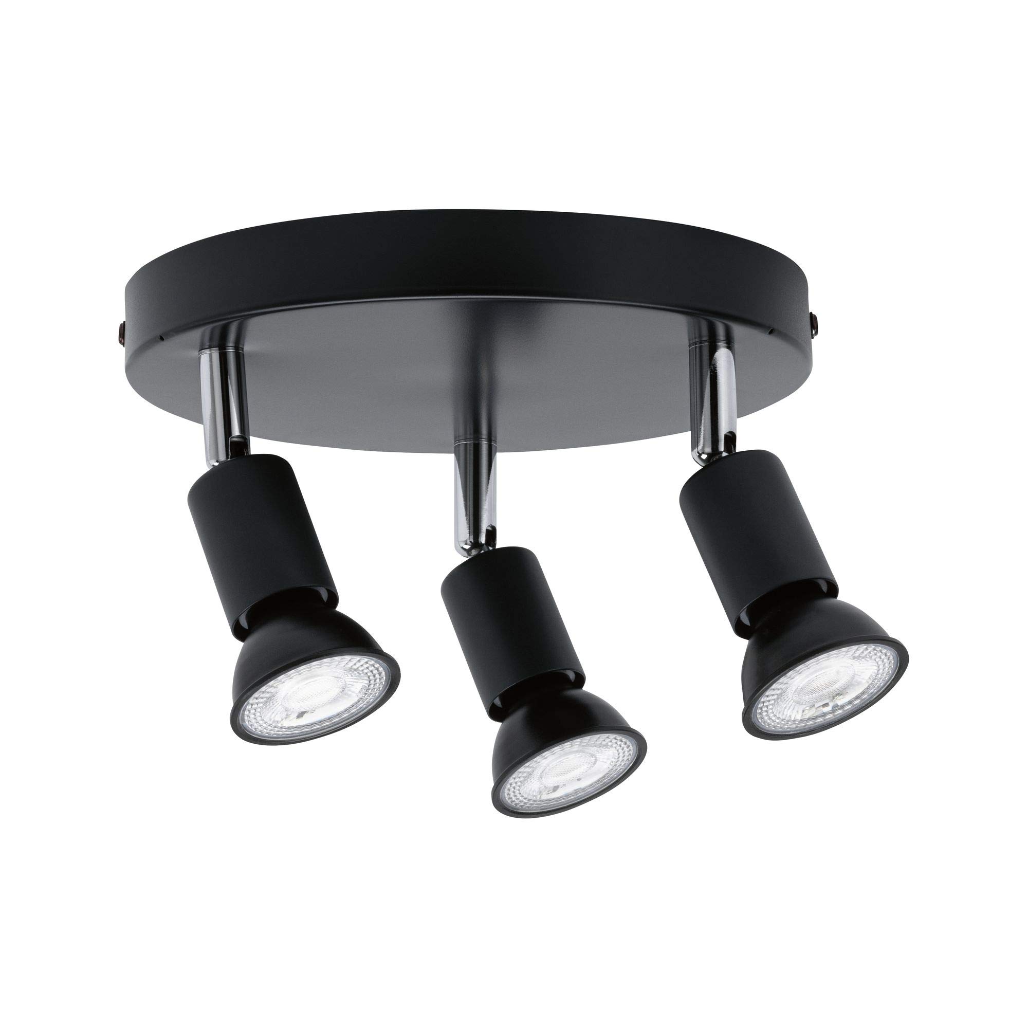 Paulmann 66752 Spotlight Carolina 3-flammig IP44 max. 3x10 Watt dimmbar Deckenstrahler Anthrazit, Chrom Metall Deckenspot GU10 ohne Leuchtmittel