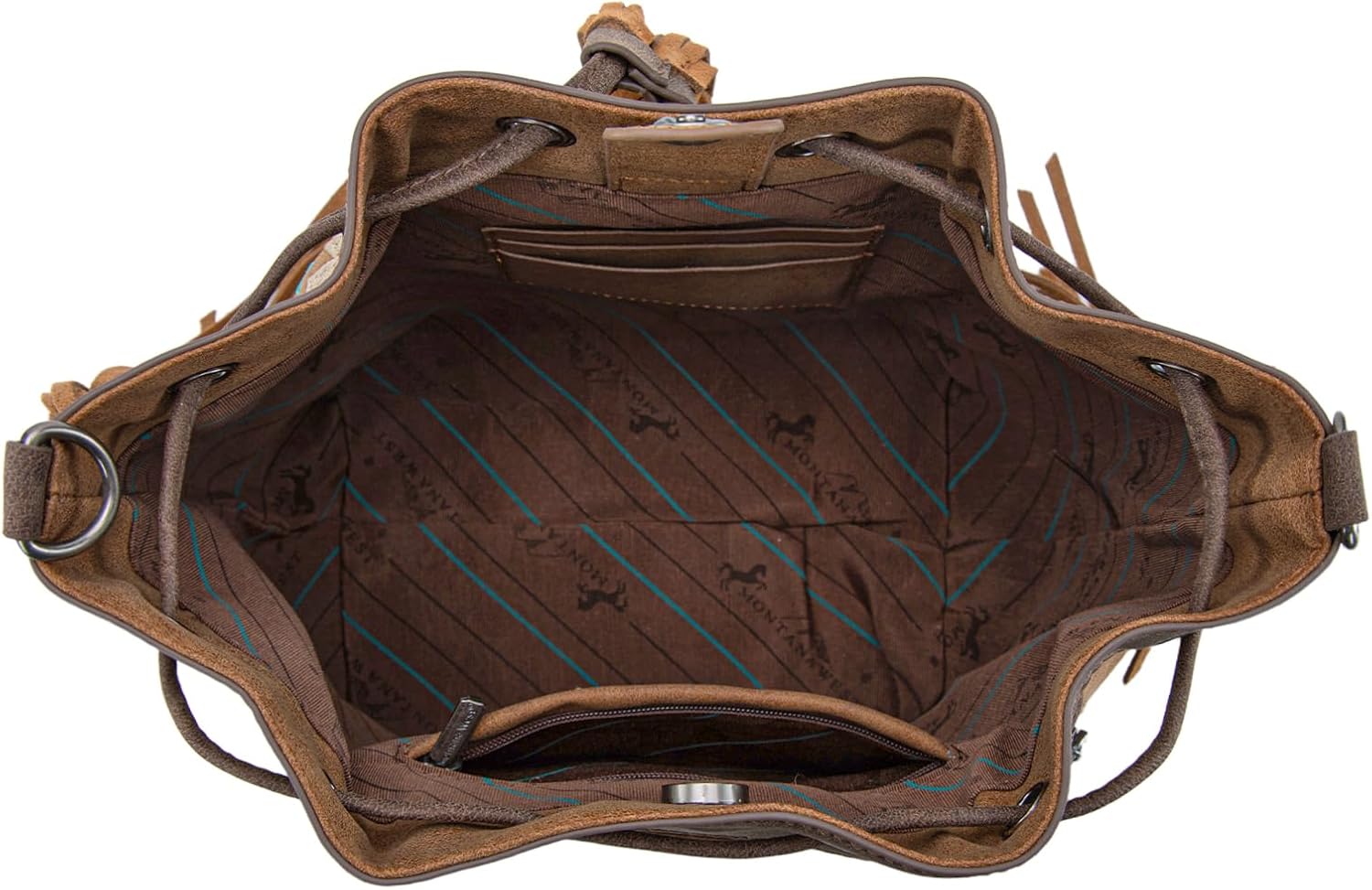 Montana West Aztec Bucket Bags for Women Western Fringe Crossbody Bag Ladies Vintage Drawstring Bucket Bag - Image 5