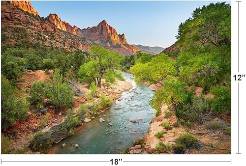 Miniatura 3 de The Watchman Sunset Zion Parque Nacional Utah Fotografía Montaña Naturaleza Paisaje Paisaje Escénico Parques Cuadro América Árboles Otoño Río Fresco