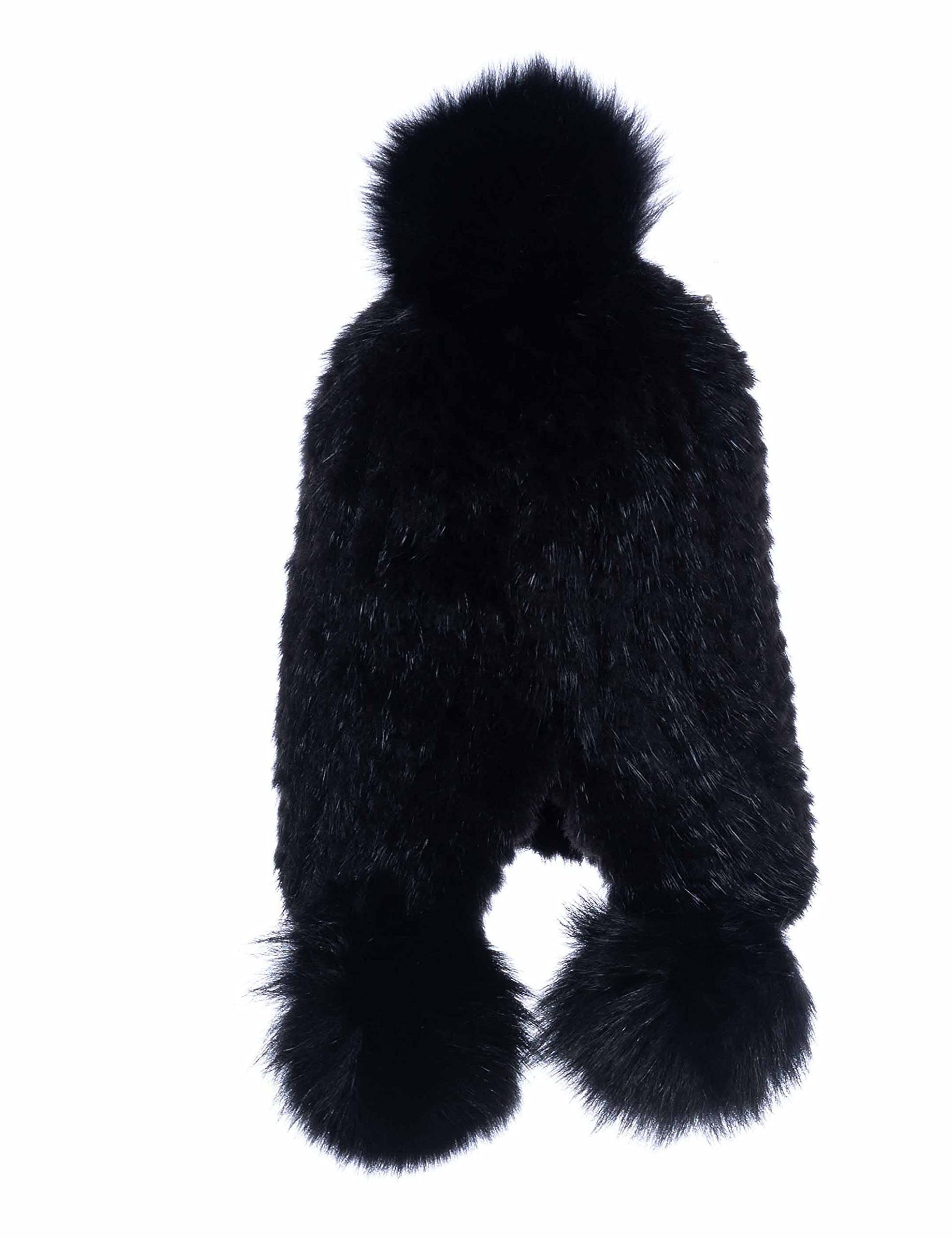 HEIZZI Czapka typu beanie z prawdziwego futra, damska, Weather Rex, z dzianiny, z futrzanym futerkiem, puszysta, piekarz, brązowy, jeden rozmiar