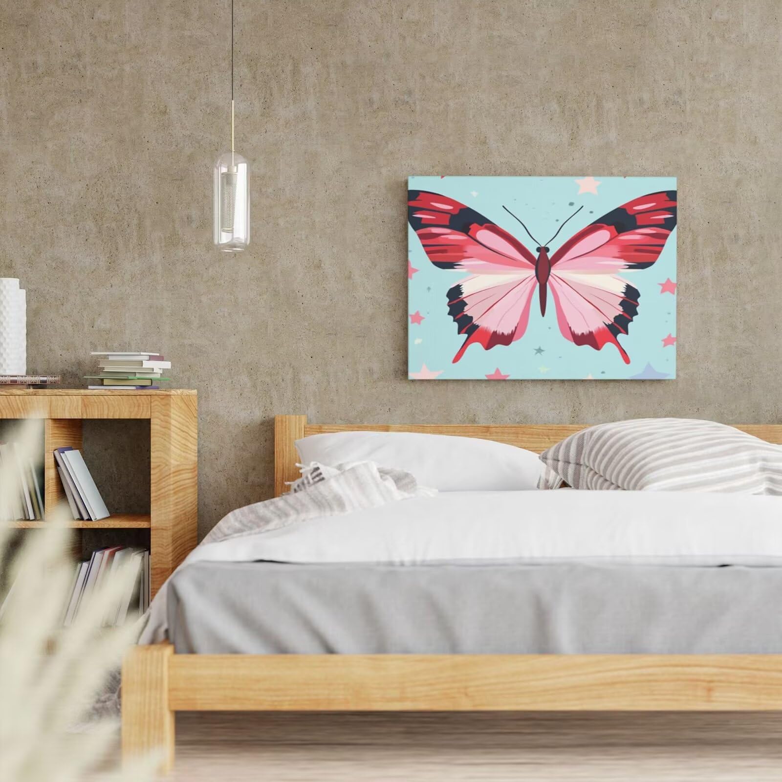 Malen nach Zahlen MK418 Malen-nach-Zahlen-Set für Erwachsene, Motiv: Schmetterling, Stern, Malen nach Zahlen für Anfänger, Acryl-Peinture a Numero mit 6 Pinseln, DIY-Ölgemälde, Kunsthandwerk für