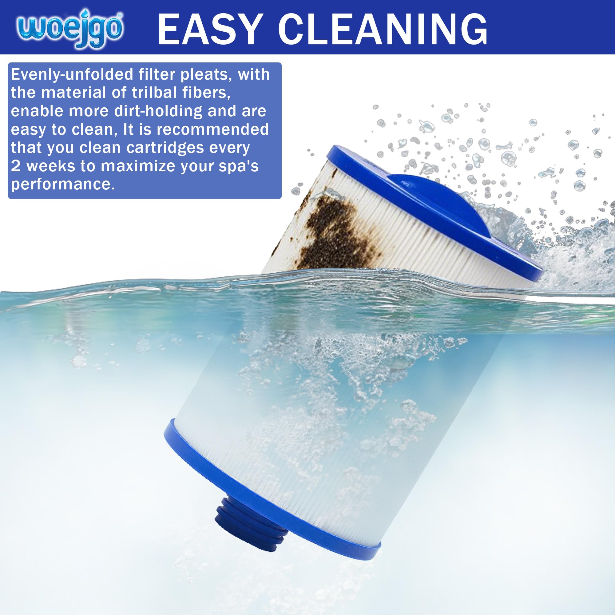 Lot de 2 filtres spa pour PWW50, cartouche filtrante de piscine de rechange pour PWW50P3, pour 6CH-940, FC-0359, 817-0050, 25252, 378902, 03FIL1400 (blanc)