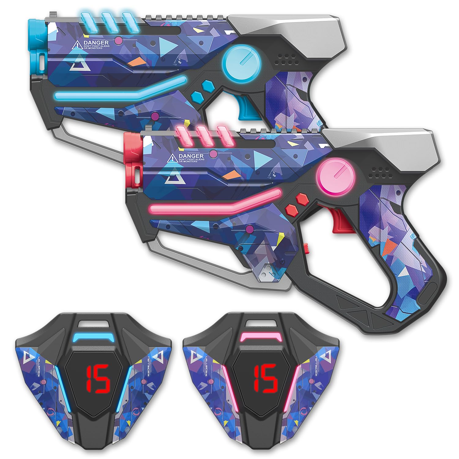 2-Pack Multiplayer Laser Tag Gun Set: Indoor/Outdoor Family Fun Game
