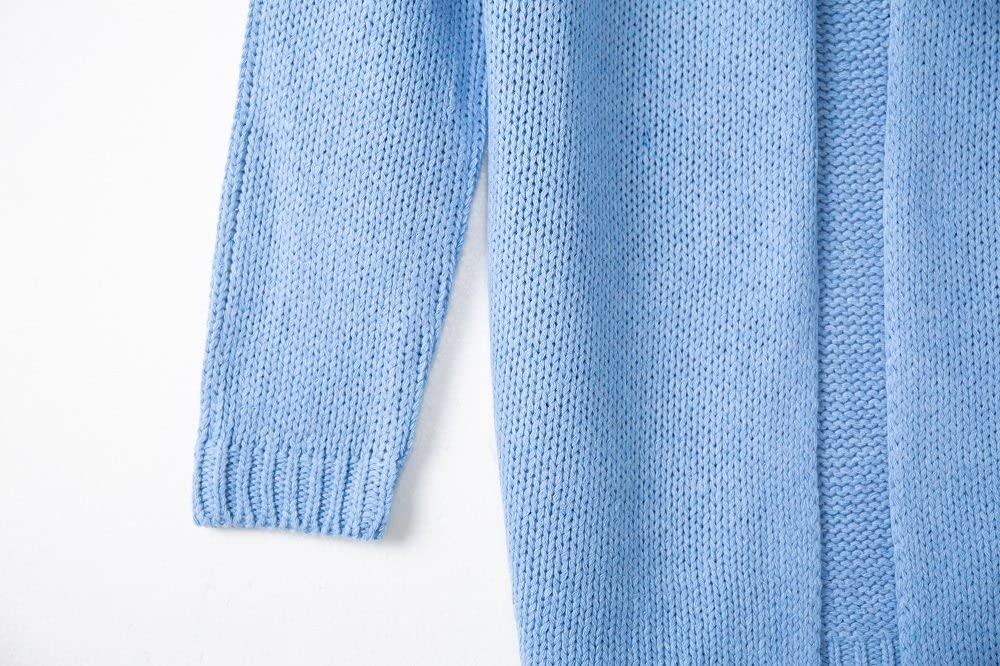HGJH Cardigan Damen, Damen Strickpullover Vorne Offen Cardigan Rippstrick Kimono V-Ausschnitt Einfarbig Weiß Langarm Cardigan Weich Elegante Leichte Herbstjacke Für Lässiges Business