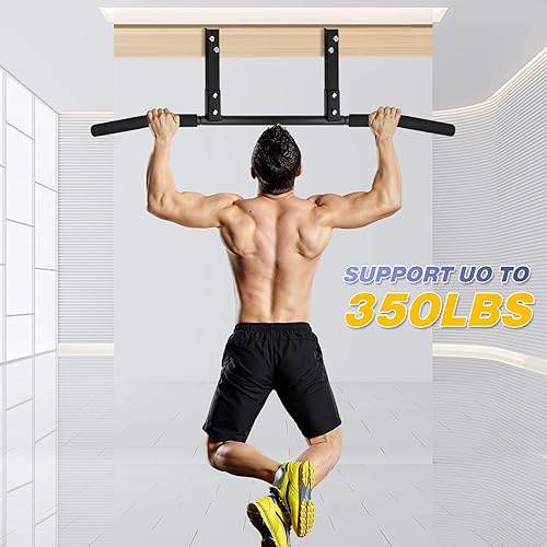 Miniatura 3 de ATENTO Barra de dominadas, soporte de techo para barbilla, entrenamiento para gimnasio en casa, viga, crossfit, resistente, agarre de espuma, fácil